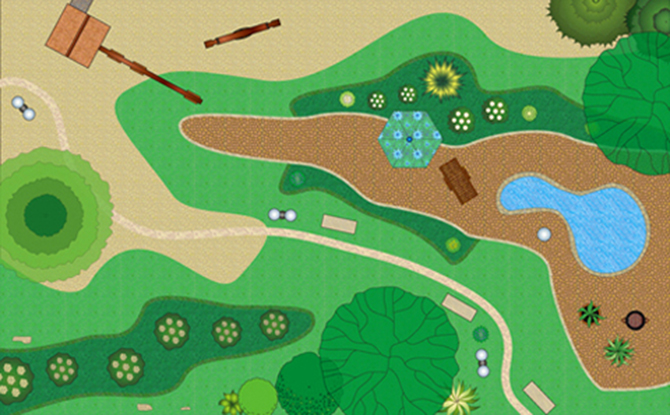 Informal Park with a Playground Layout